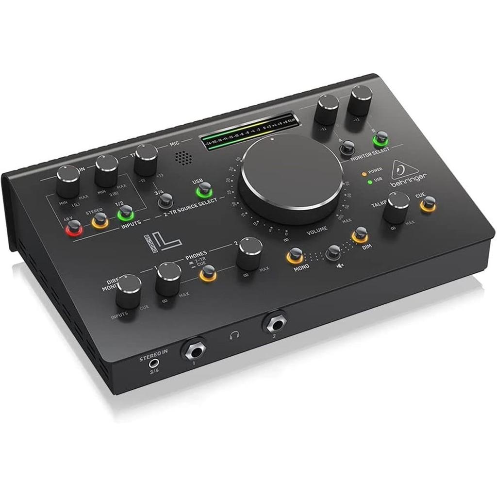 Behringer 2x2 USB Audio Interface 192kHz Compatible MIDAS Mic Preamp Talkback Microphone Studio Controller VCA Control STUDIO L Black Built-in