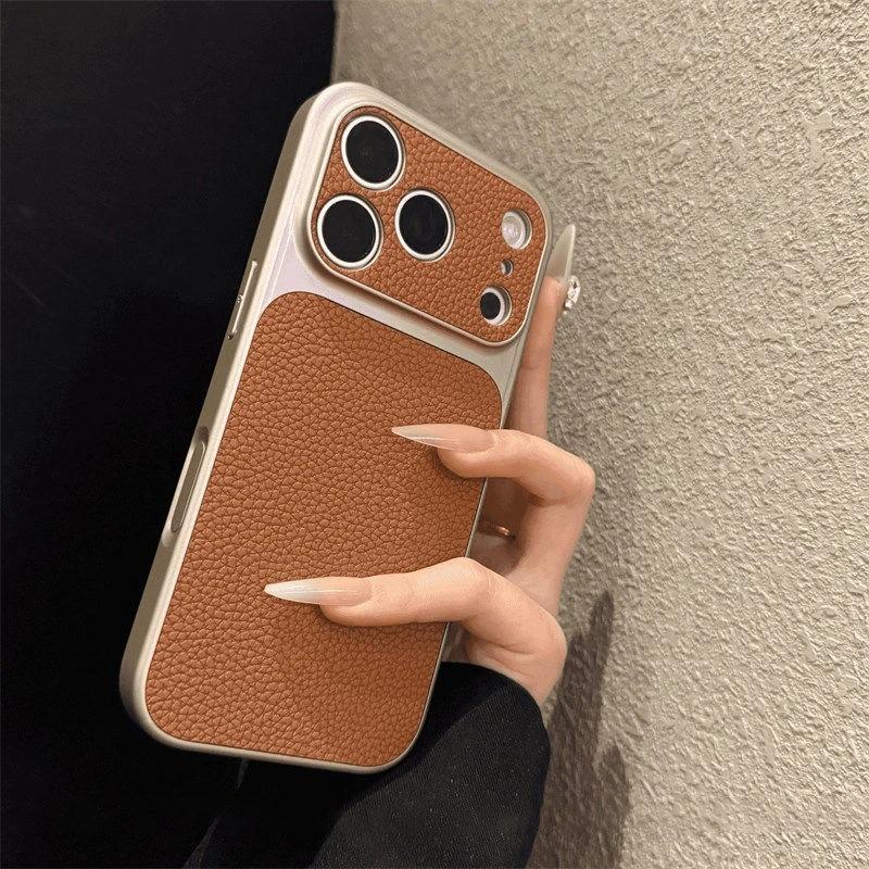 Премиальный защитный чехол с текстурой кожи для iPhone 17 Pro Max, полностью закрывающий корпус и защиту камеры