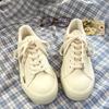 Студенческие женские маленькие белые туфли цвета мороженого, нишевые повседневные кожаные туфли с оригинальным дизайном, дышащие водонепроницаемые кроссовки