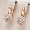 Full White Zircon Sparkling Dangle Earrings Golden Women Luxury Jewelry Classic Wedding Party Fashion Earrings