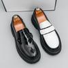 Large Size Loafers Men's British Business Dress Glossy Leather Shoes Men's Platform Casual One-pedal Big Head Men's Shoes