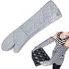 Heat Resistant Long Cotton Oven Mitts Thickened Insulated Extra Long Baking Gloves Cotton Lining Angled Cuff Barbecue Handschoen