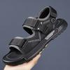 Summer Korean Style Men Sandals Leather Lightweight Open Toe Flat Casual Outdoor Walking Sandal Beach Sandals Size 38-44