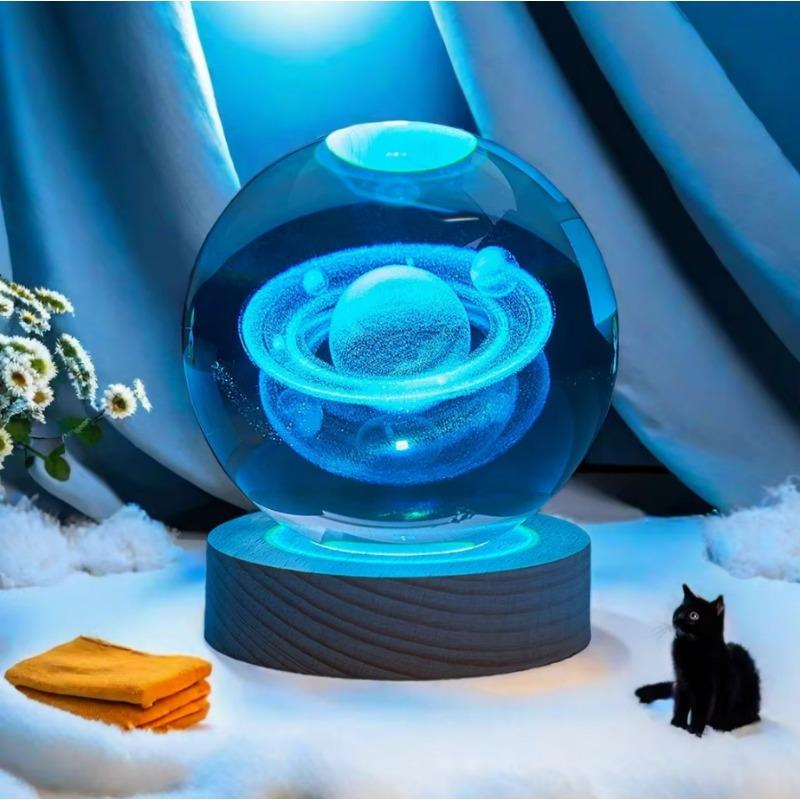 6 см 3D хрустальный шар хрустальная планета гравированная лазером солнечная система астрономический глобус подарок на день рождения стеклянный шар сфера украшение для дома