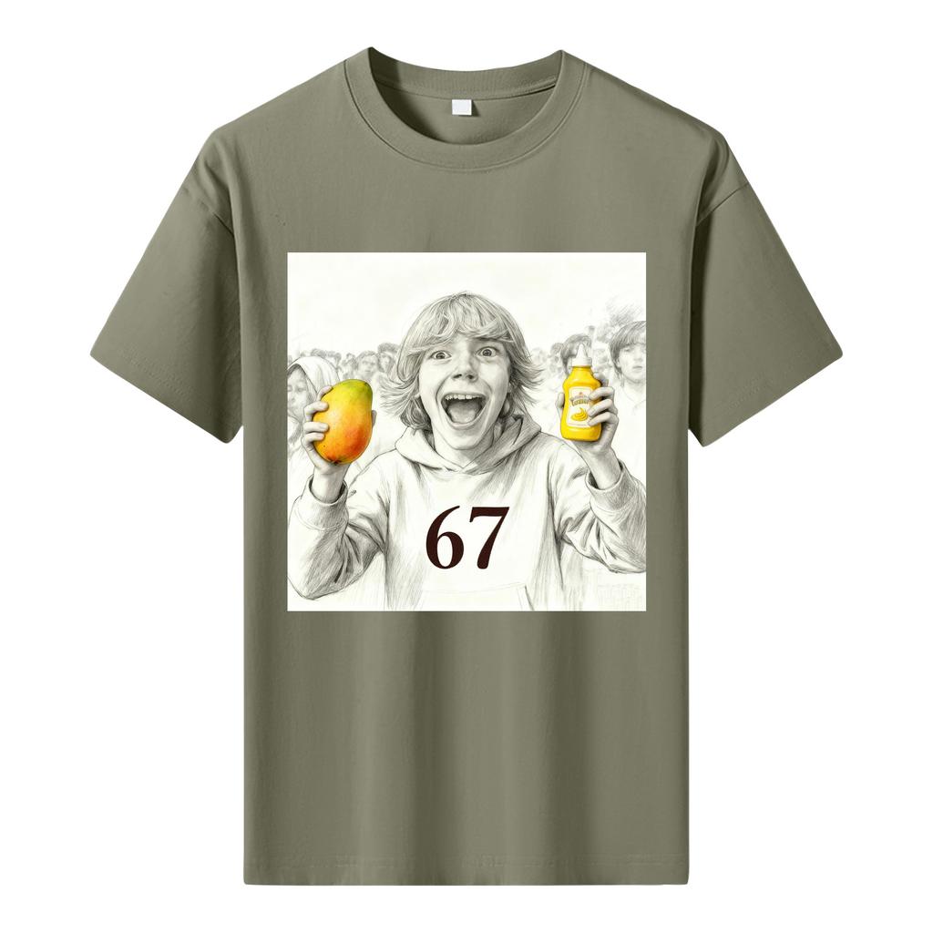 Мужская футболка с коротким рукавом с принтом Мужская свободная повседневная футболка с коротким рукавом