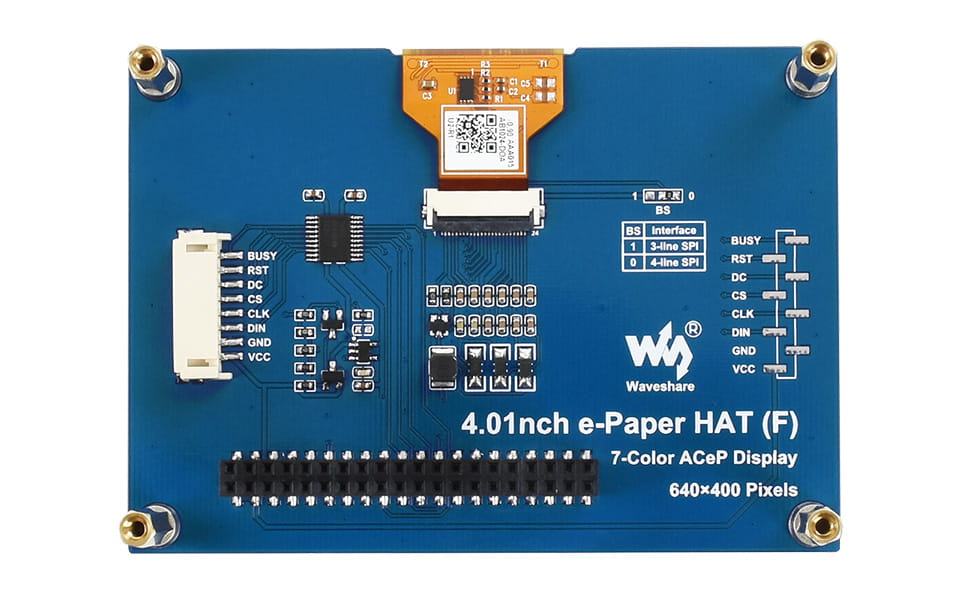 4.01 inch 7-color E-Paper E-Ink Display Module for Raspberry Pi