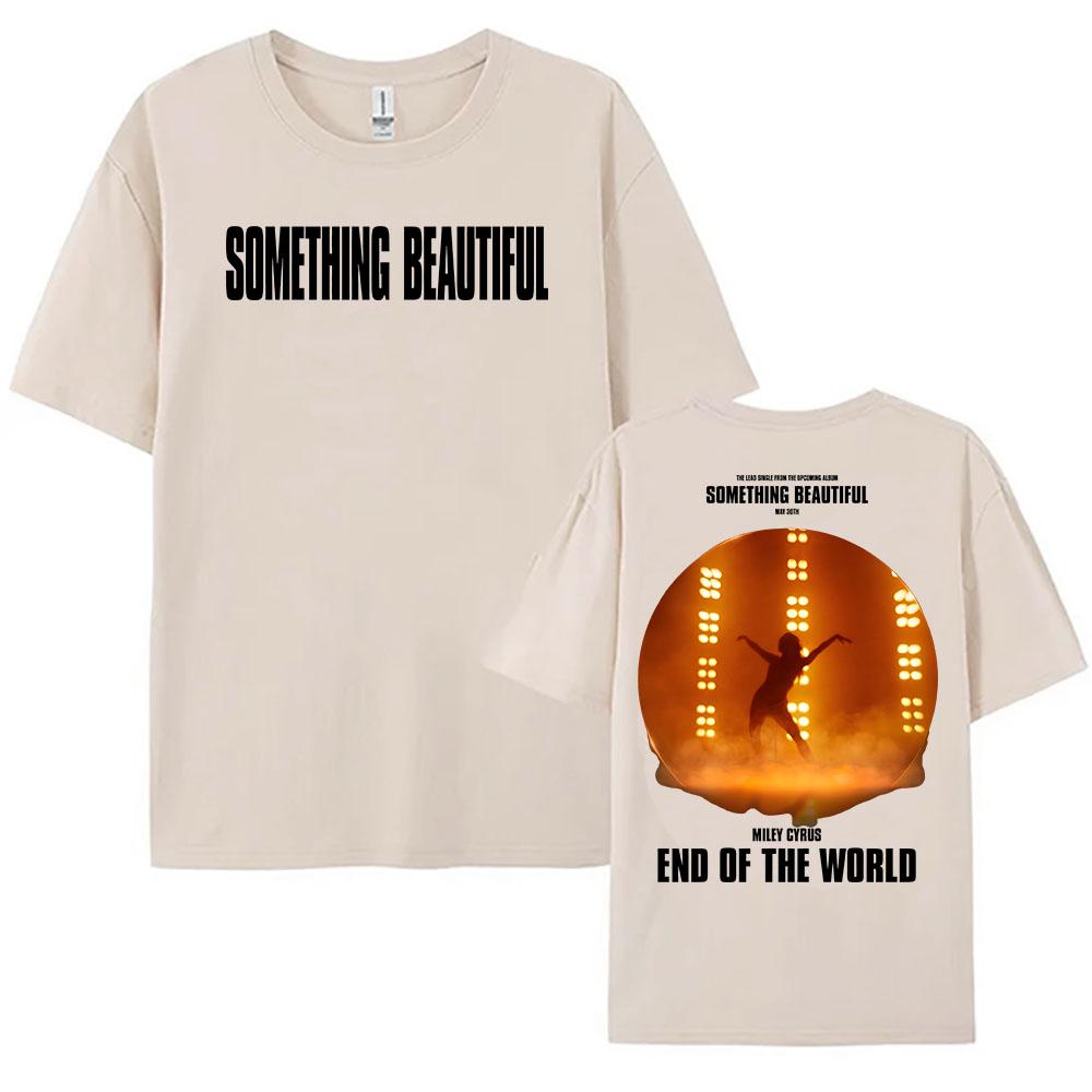 Y2K Miley Cyrus Fim Do Mundo Camiseta Algo Lindo álbum 2025 Camisetas De Unisexga Curta algodão Feminino T Camisa Unissex