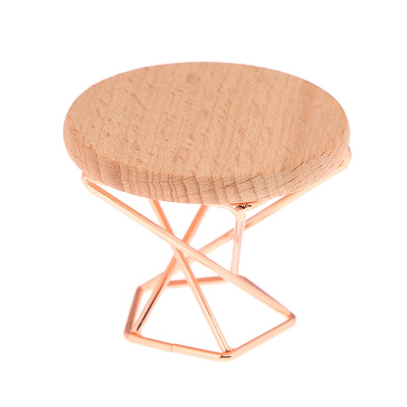 1/12 Кукольный домик Симуляция Журнальный столик Круглый Чайный столик Модель Кукольный дом Миниатюрная мебель Декор Микросцена Строительный реквизит