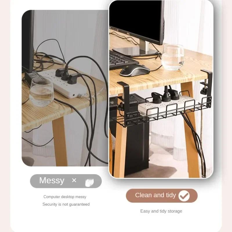 Стеллаж для хранения под столом, металлический лоток для прокладки кабелей, органайзер для домашнего офиса, проволочный органайзер без перфорации, кухонные аксессуары для хранения