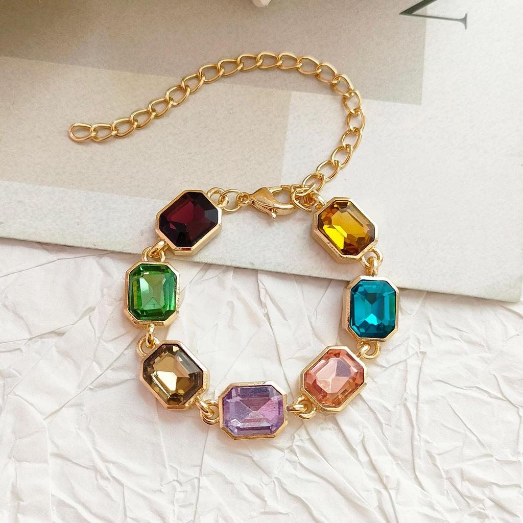 Spring/Summer Colorful Diamond Choker - Women's High-End, Versatile Design Clavicle Necklace