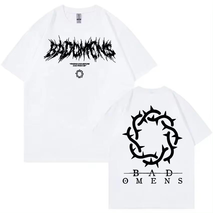 Футболка с логотипом Bad Omens Band, мужская, женская, повседневная, модная, свободного покроя, хлопковая, хип-хоп, готическая, футболка