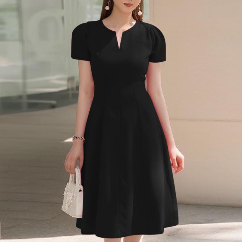 ZANZEA Женское повседневное летнее платье А-силуэта с V-образным вырезом и коротким рукавом