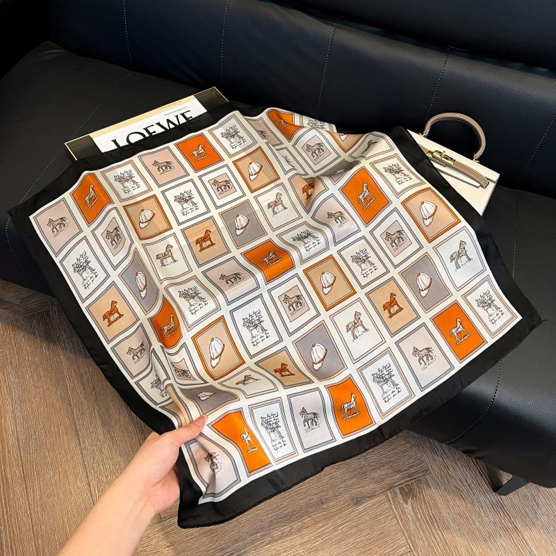 Temperament square scarf women's high-end small scarf summer neck protection scarf decoration spring and autumn versatile thin sunscreen 71 silk scarf