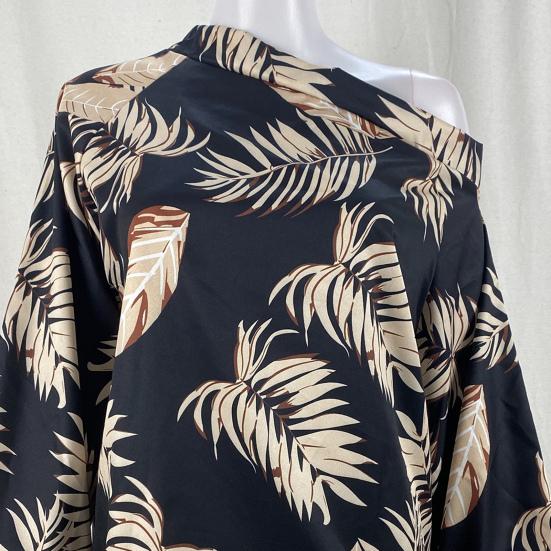 Женский топ свободного кроя с длинным рукавом на одно плечо и вырезом-фонариком