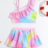 Радужный купальник-двойка для девочек 2024 - Модный купальник в стиле платья принцессы для детей