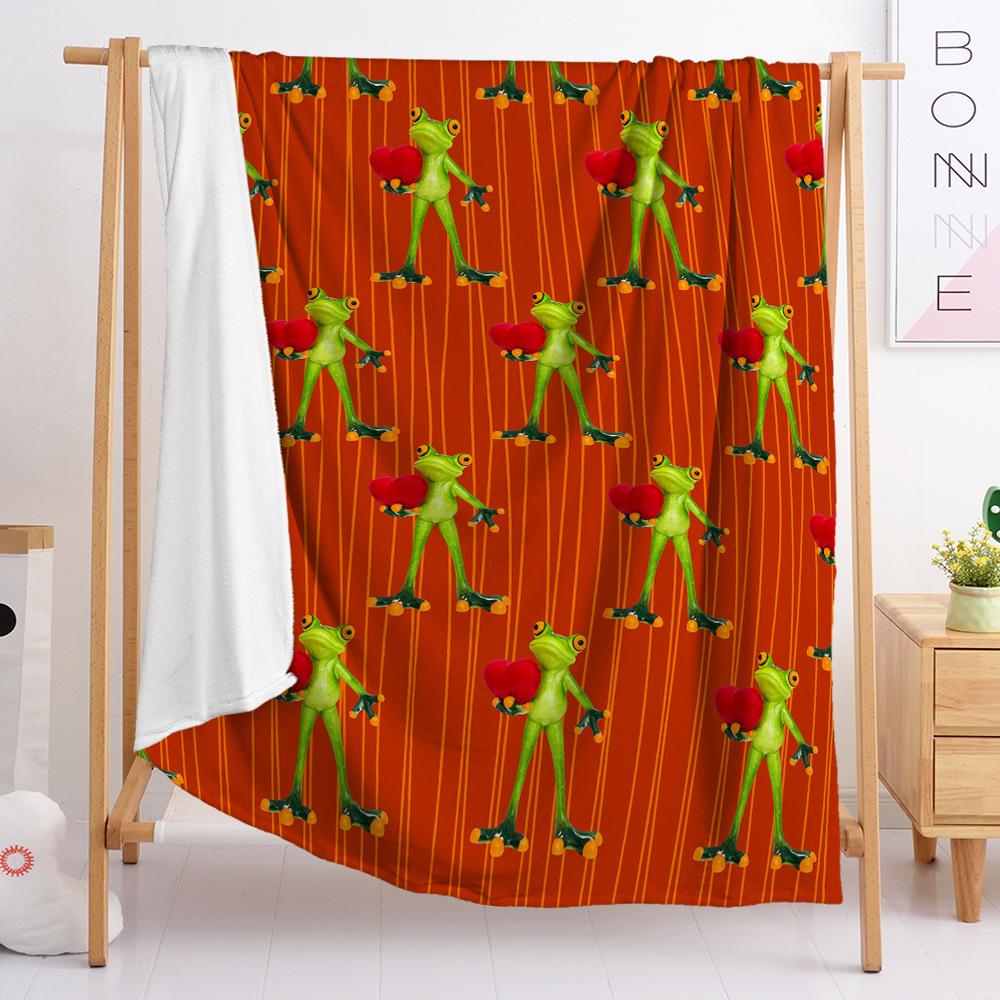 Green frog flannel blanket wish e-commerce crystal fleece blanket winter
