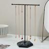 Metal T-shaped Jewelry Display Stand Necklace Holder with Stable Base Necklace Bracelet Storage Rack Jewelry Organizer