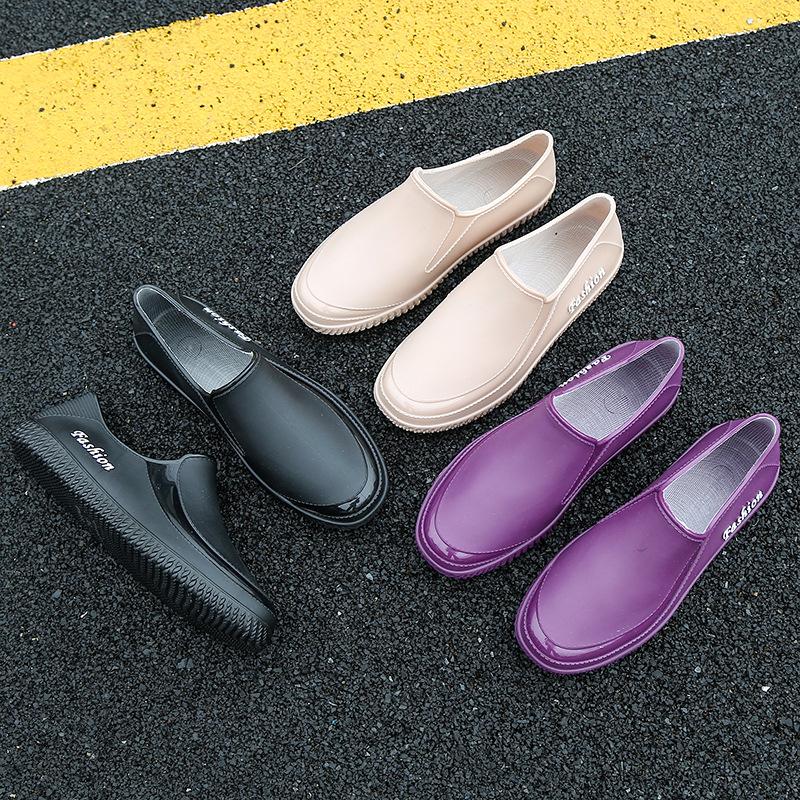 Low-top Non-slip Water Shoes Women's Fashion Adult Outdoor Waterproof Shoes Flat Bottom Light Kitchen Shallow Mouth Work Shoes Fashion