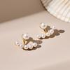 Elegant 925 Silver Pearl Stud Earrings with Japanese-Korean Design
