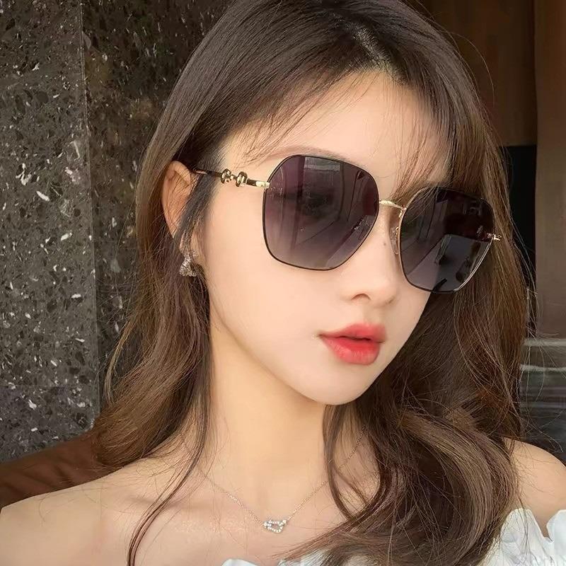 Sunglasses for Women New Gradient Color Korean Edition Trendy UV Resistant Sunglasses Large Face Slimming Polarized Glasses
