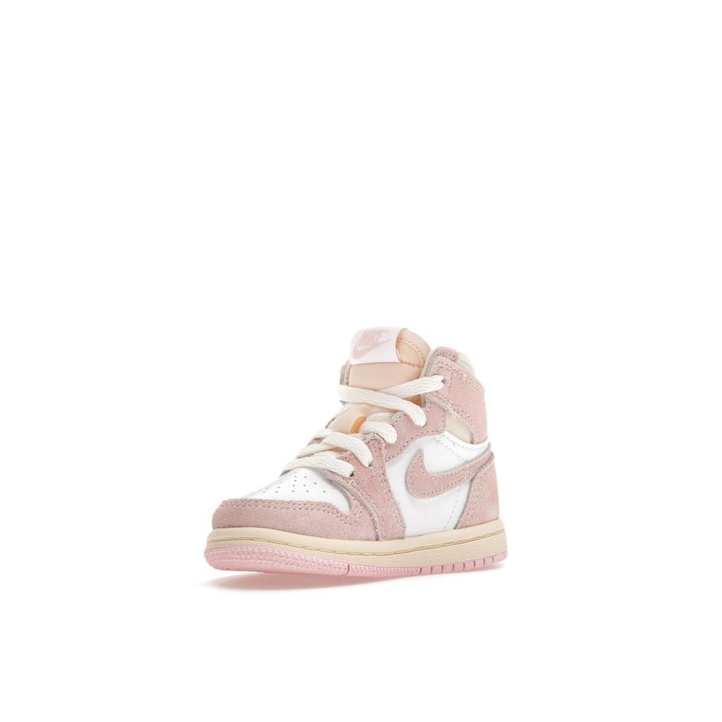 Air Jordan 1 Retro High OG TD Размытые розовые детские кроссовки Атмосфера Белый Муслин FD2598-600