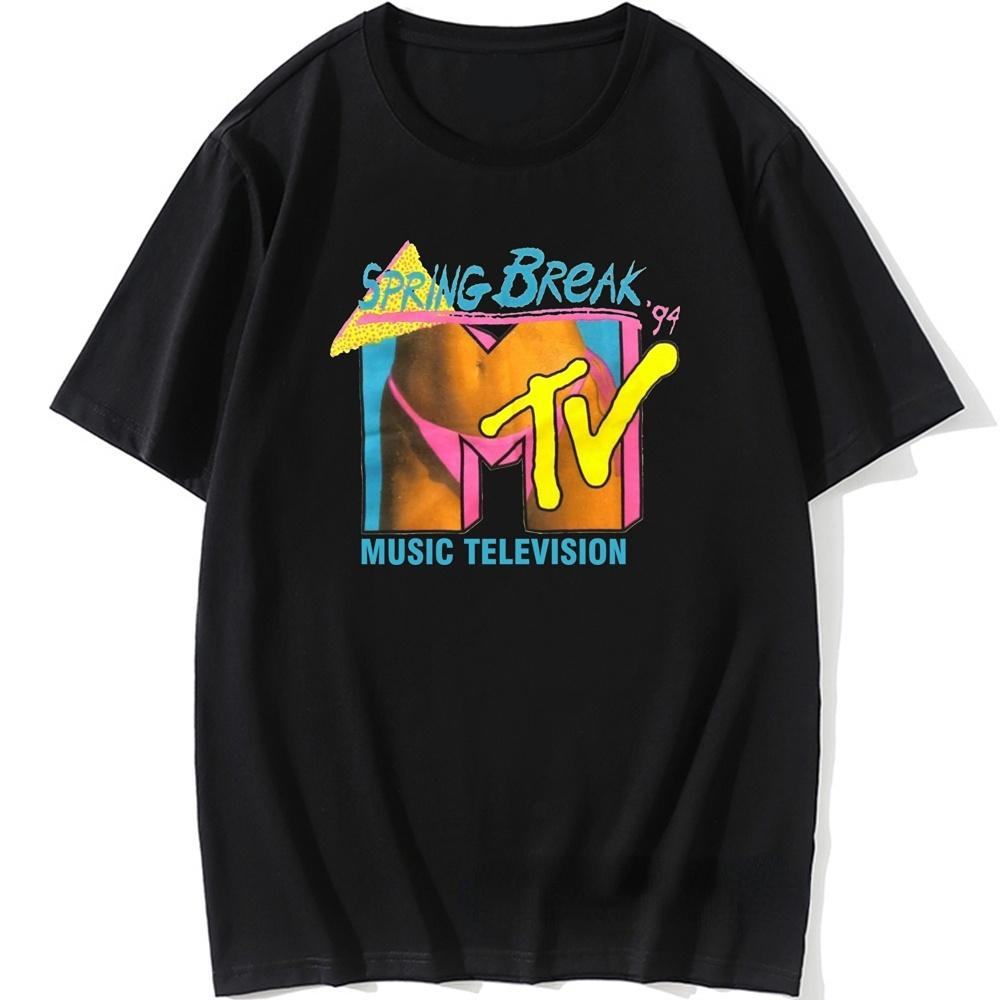 Футболка с ретро-логотипом MTV Music, Весенние каникулы 94, Мужская футболка в стиле ретро, Рок, Хип-хоп, Телешоу, Женская, Мужская, Летняя мода, Футболка с коротким рукавом