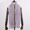 Winter Women Fur Scarves Russian Lady Warm Knit Real Mink Fur Scarf Long Style Knitted Natural Mink Fur Female Neckerchief