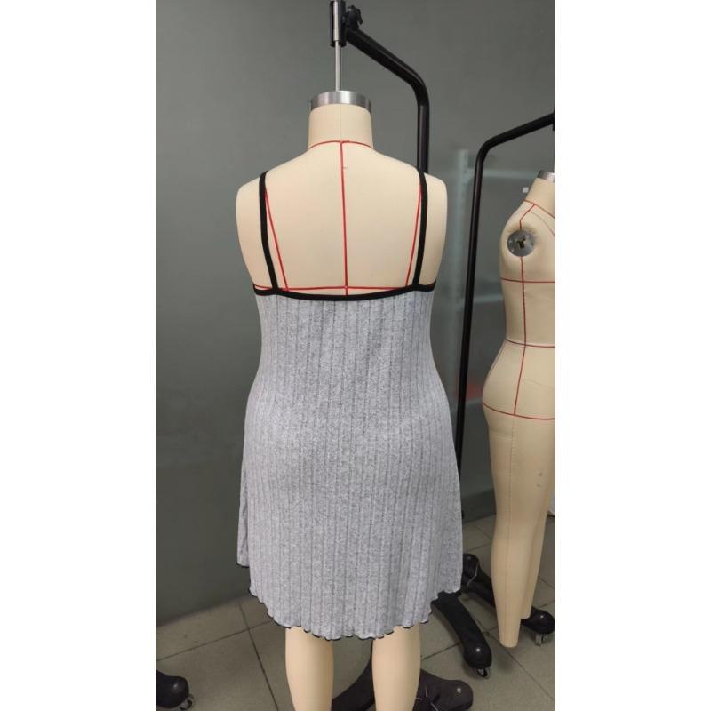 Осенняя женская сорочка большого размера с бретельками через шею, ночная рубашка, удобная домашняя одежда