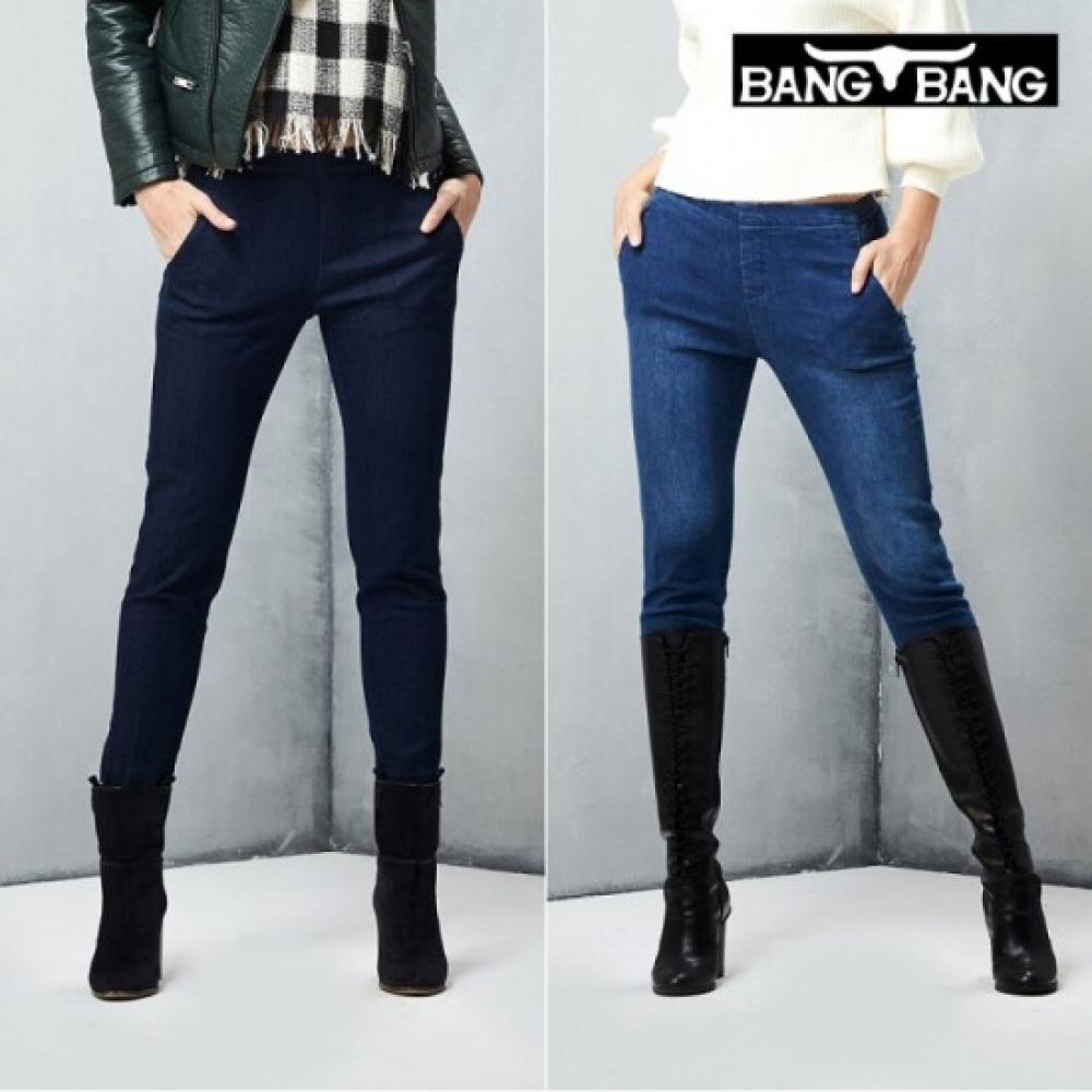 Bang Bang Women S Tailored Fit Half elaStic waiSt Denim 1 Of 2 StyleS