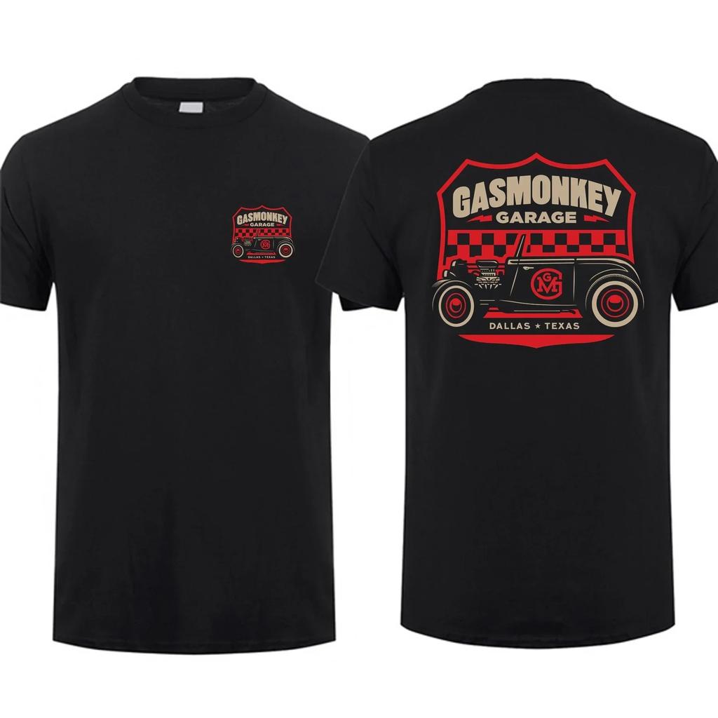 Футболка мужская из хлопка Amazing Tees, повседневная, большого размера, Gas Monkeys Garage Hot Rods Circle Logo Limited, двухсторонняя футболка, мужские футболки