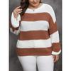Женский свитер-пуловер с яркими полосками, осень/зима