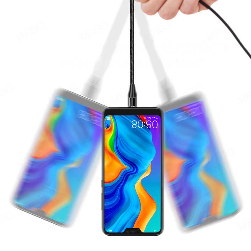 Светодиодный USB Магнитный зарядный кабель для Micro Type-C Быстрая зарядка Модный кабель для iPhone Xiaomi Huawei Samsung