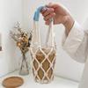 Портативная сумка для кофейной кружки крючком, сумка для бутылки с водой, легкая, складная, подвесная сумка для кружки, плетеная сетчатая чехол-подставка для кружки, организация