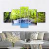 5 Panels Landscape Waterfall Posters and Prints Canvas Painting Wall Art Pictures Living Room Home Decor Lake Tree No Frame