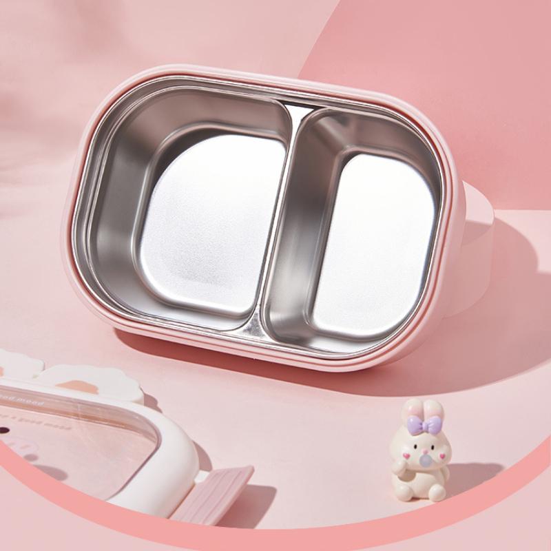 Stainless Steel Rabbit-Shaped Lunch Box for Kids Sealed Insulated Food Storage Containers with Compartment Portable Bento Boxes