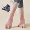 1 Pair Yoga Toe Socks with Non-slip Gripper Breathable Moisture-Wicking Ballet Dance Fitness Pilates Athletic Gym Sports Mid-calf Socks