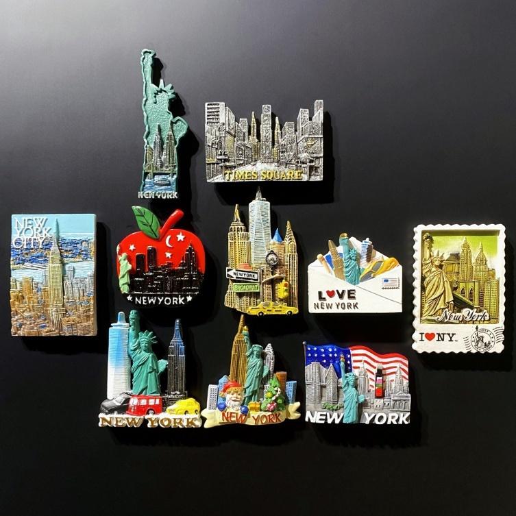 Нью-Йорк, США Наклейки на холодильник Туристические сувениры Наклейки на холодильник Украшения для дома