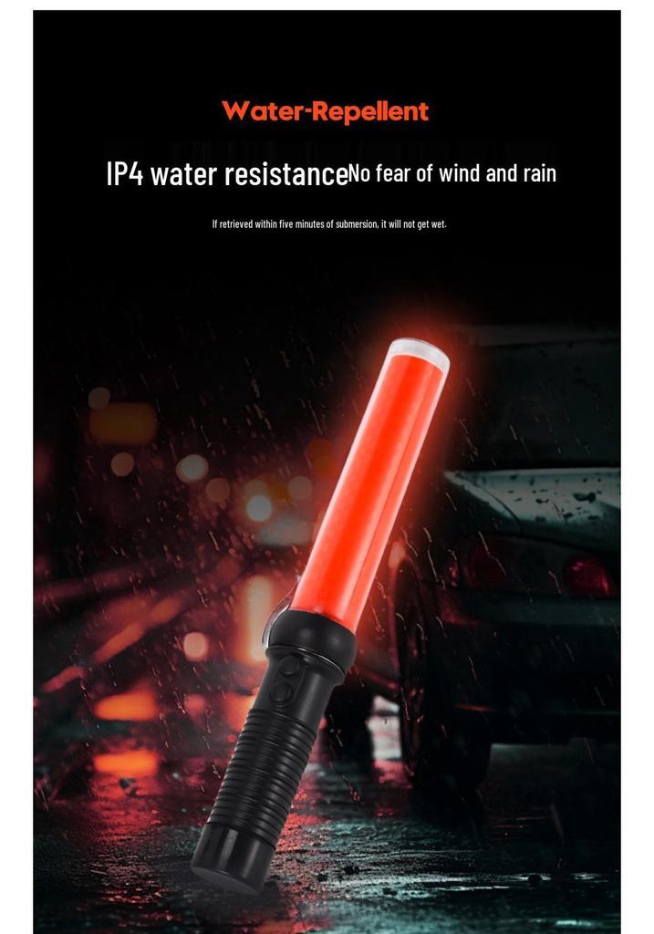 RSL-RW-071 LED Traffic Warning Baton with Reflective Strip and Whistle
