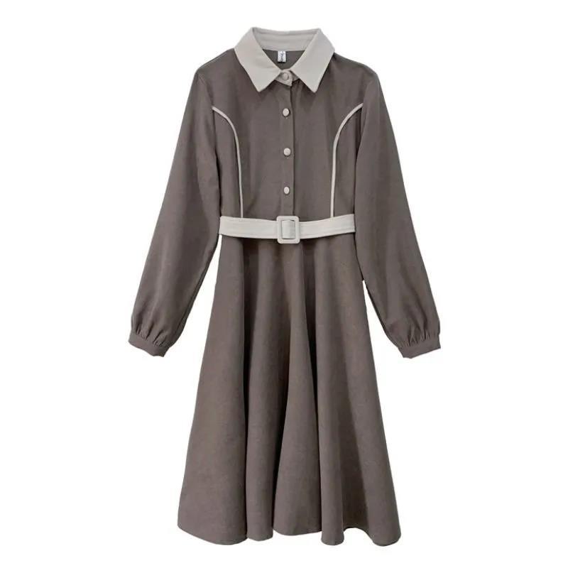 2024 Women's Autumn/Winter Shirt Dress: Thickened Light Luxury Design with Coat and Mid-Length Skirt