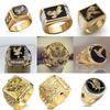 Domineering Metal  Men's Ring Punk Style Enamel Animal Male Rings Jewelry Hand Accessories