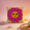 Sunny Face Cartoon Art Cushion Cover Comfortable Durable Pillow Cover MultiScene for Home Office Car Sofa