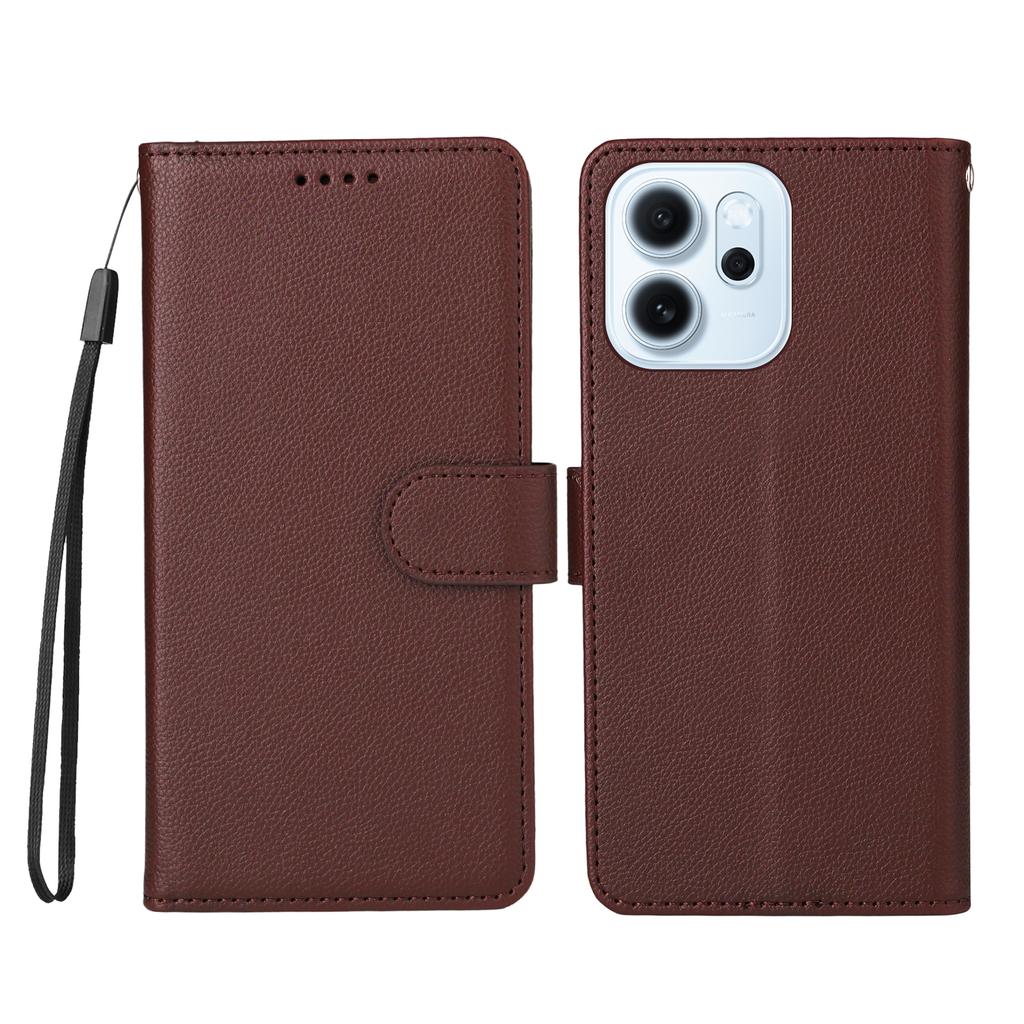For Oppo Reno15 F 5G Case RFID Blocking 3 Card Slots PU Leather Phone Cover with Wrist Strap