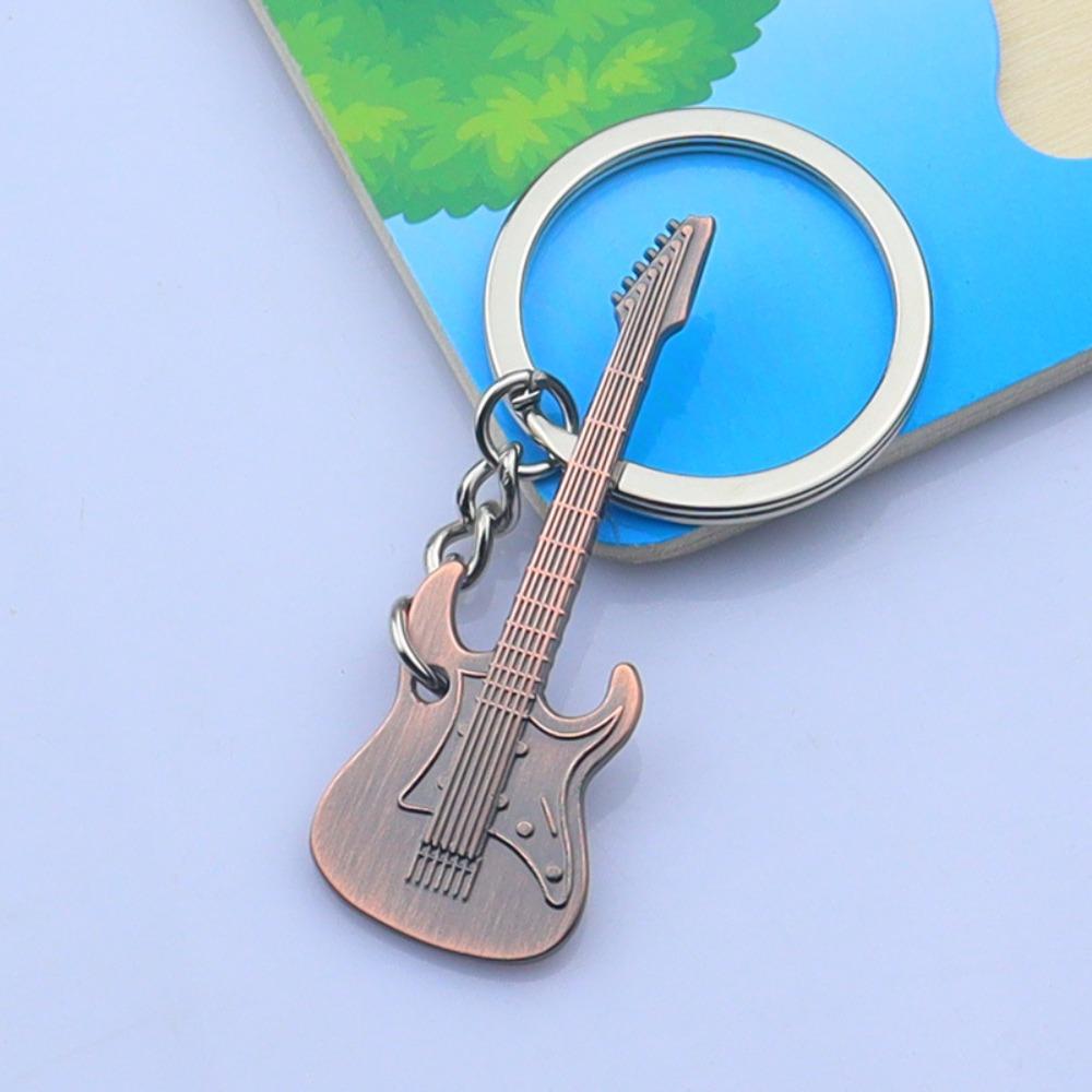 Metal Vintage Violin Keyring Bag Charm Musical Instrument Pendant Guitar Key Chain Music Lovers