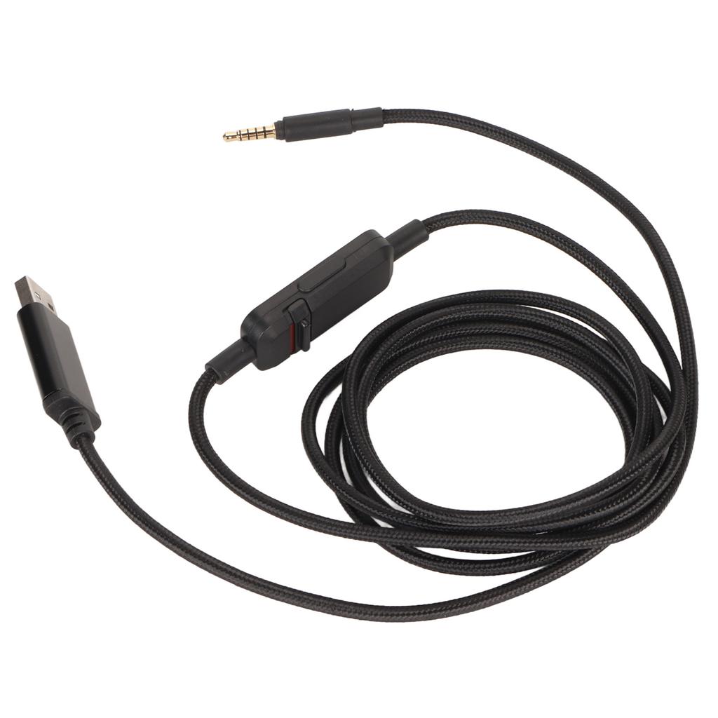 Headphone Sound Cable Replacement USB Gaming Headset Cord with in Line Volume Control Mute Button for Beyerdynamic