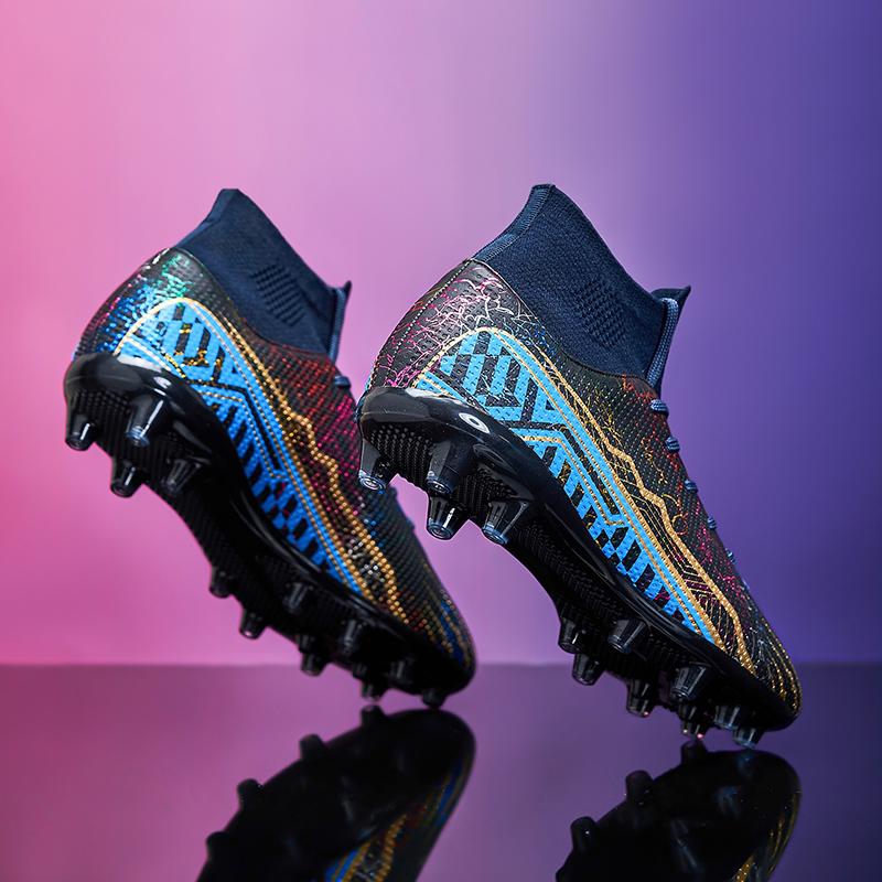 Мужские футбольные бутсы с длинными шипами и высокой лодыжкой, футбольные бутсы AG/TF, детские уличные бутсы для травы, футбольные бутсы, тренировочные спортивные футбольные бутсы