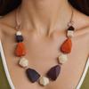 Многоцветные нерегулярные геометрические деревянные бусины, подвески, ожерелья для женщин, винтажное эффектное украшение на шею