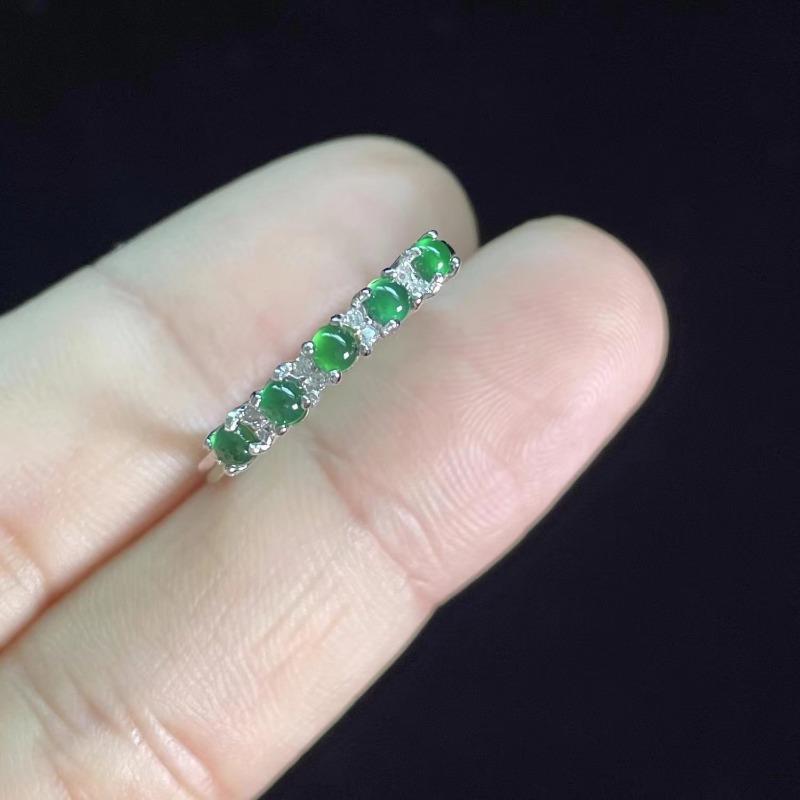 Кольца из натурального нефрита и халцедона зеленого цвета для женщин, свежее круглое однорядное кольцо, изысканное модное вечернее ювелирное украшение