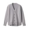 MUJI Washable Wool Light Silver Size S Mid-Gauge V-Neck Cardigan, Women's, BAI13A3A, Gray,