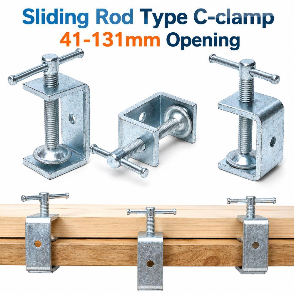 Zinc Plating Square Clamp Sliding Rod Type Fixed Holder Clip C-clamp Hardware Fasteners
