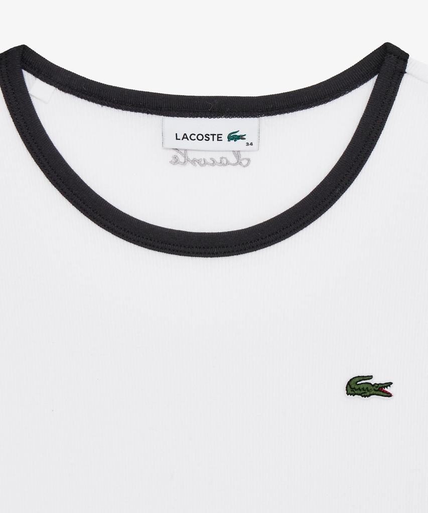 Женская футболка с коротким рукавом и контрастной отделкой воротника LACOSTE Tf902E-56G 001